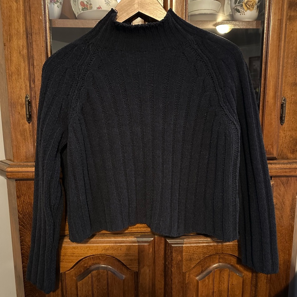 American Eagle Outfitters Navy High/Mock Neck Sweater